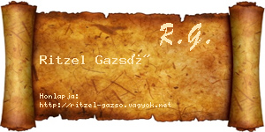 Ritzel Gazsó névjegykártya